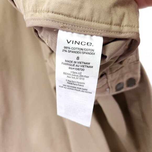 Vince Womens Dress Pants Size 8 Beige Straight Mid Rise Trousers - Picture 8 of 14